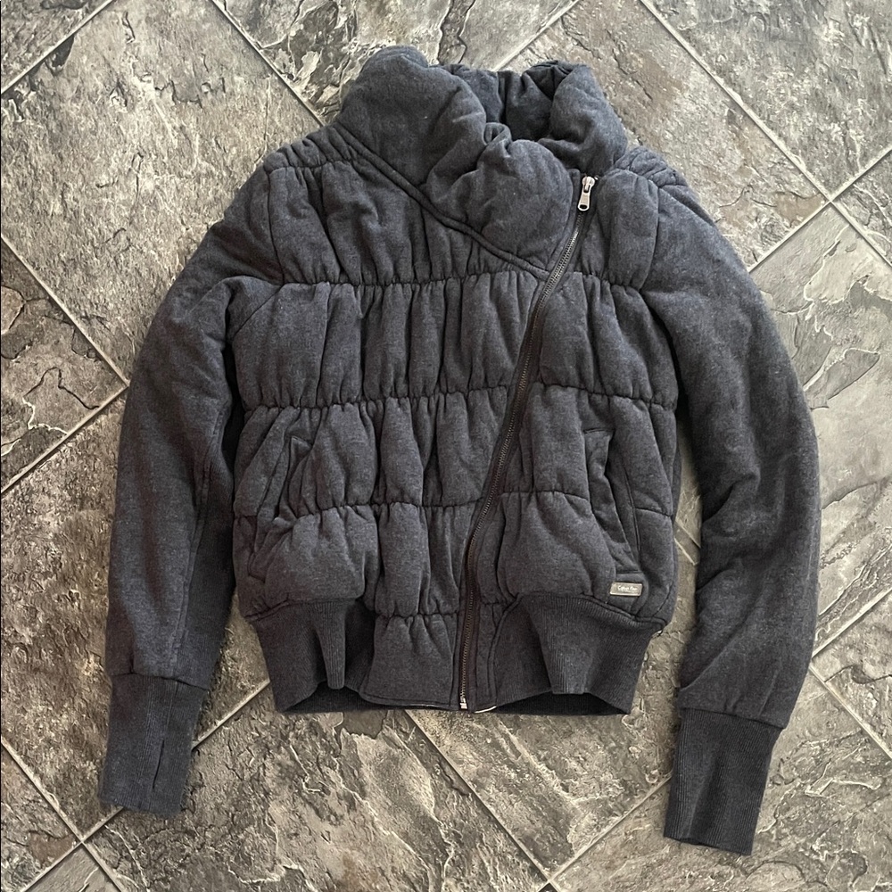 CALVIN KLEIN Performance Cotton Puffer Asymmetrical Zip Coastal Urban Jacket